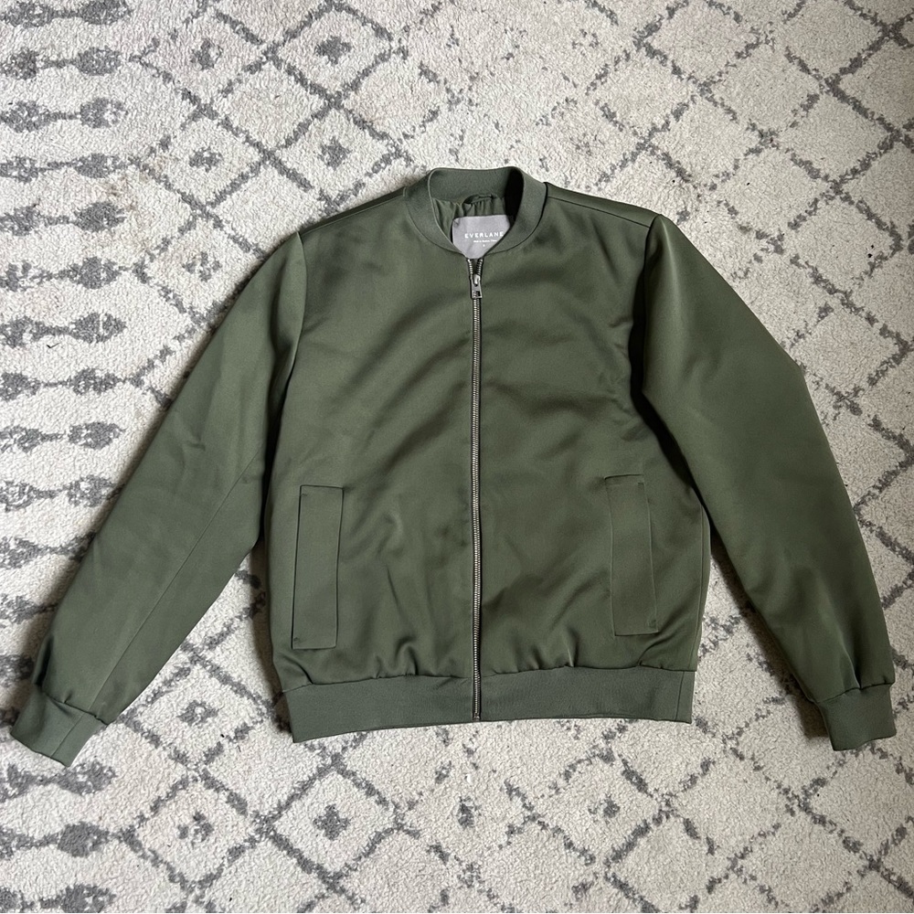 Green Everlane Bomber Jacket